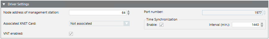 XNET/GCNET Driver Settings (VNT)