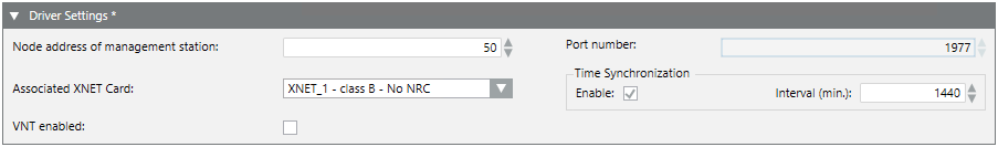 XNET Driver Settings (Local Card or Adapter)