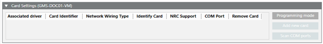 Card Settings Before Configuration, click Programming Mode to start