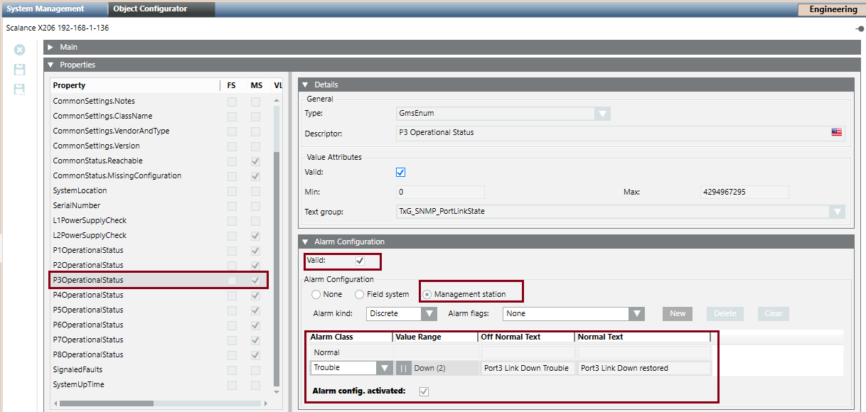 Scalance XC206-2SFP Line Trouble Setup