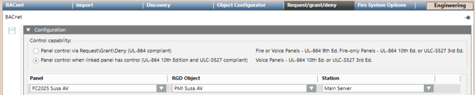 Panel Association to a Management Station