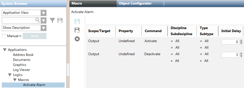 Macro to Manually Activate an Alarm